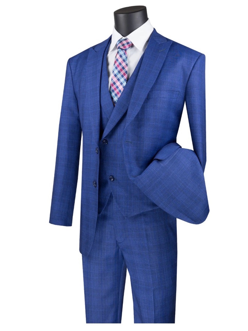 Tailored Blue Three-Piece Suit with Waistcoat